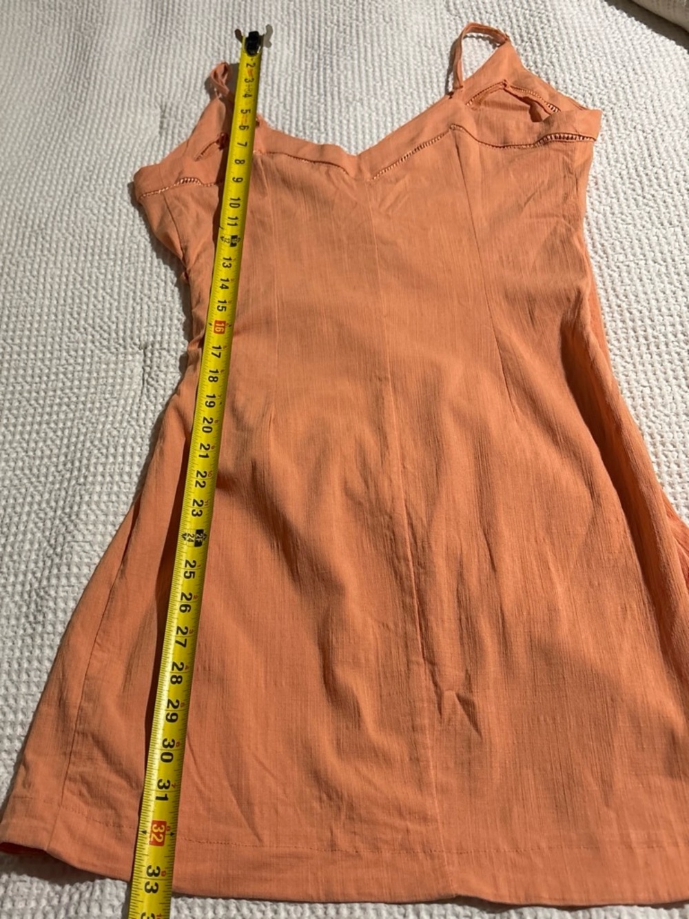 Free People Coral Orange Ruched Wrap Mini Dress - Picture 5 of 8